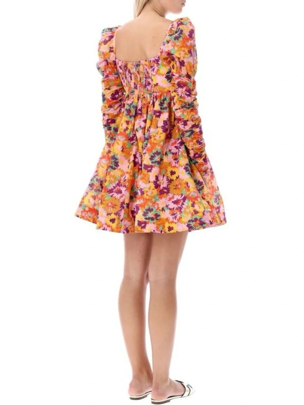 ZIMMERMANN Ruched floral print cotton voile mini